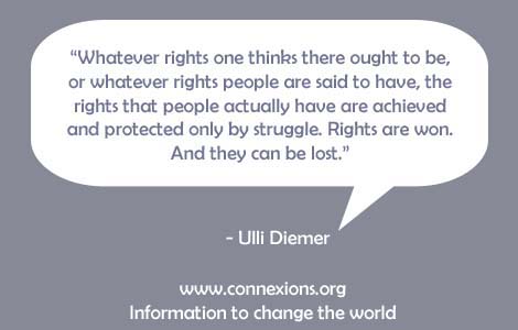 Ulli Diemer: Rights are won and rights can be lost
