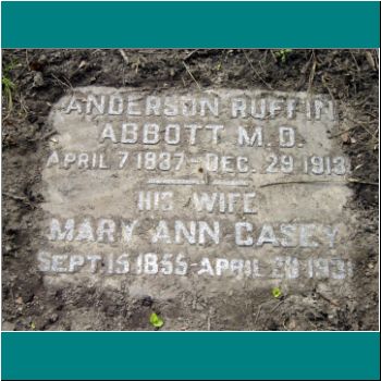 Anderson Ruffin Abbott & Mary Ann Casey gravestone